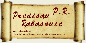 Predisav Rabasović vizit kartica